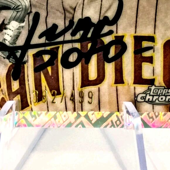 2023 Topps Chrome Platinum Ann- Juan Soto #346 Topps Logofractor /499 - Picture 5 of 7